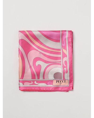 Emilio Pucci Scarf In Printed Silk - Pink