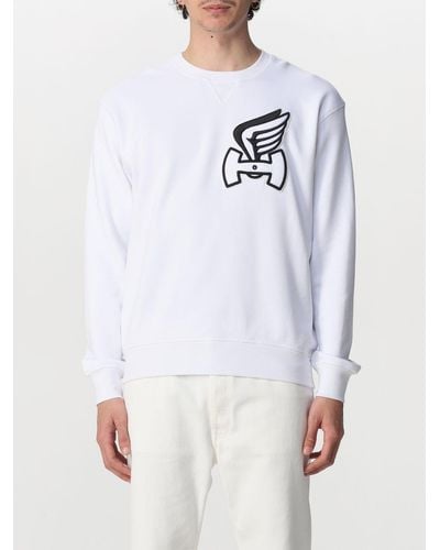 Hogan Cotton Sweatshirt With Logo Patch - White