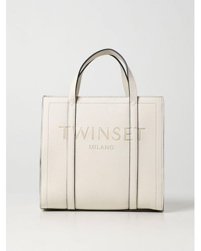 Twin Set Bag In Grained Synthetic Leather - Natural