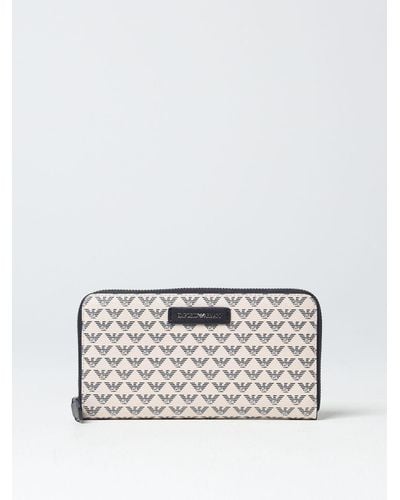 Emporio Armani Wallet In Synthetic Leather - White