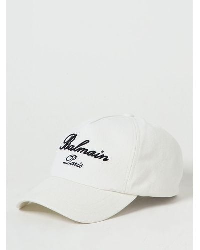 Balmain Broidered Logo Baseball Cap - Blanc