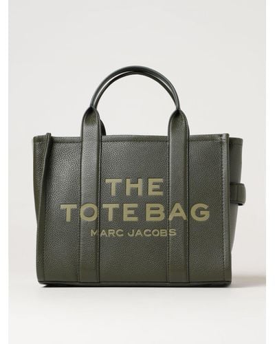 Marc Jacobs The Medium Tote Bag In Grained Leather - Green