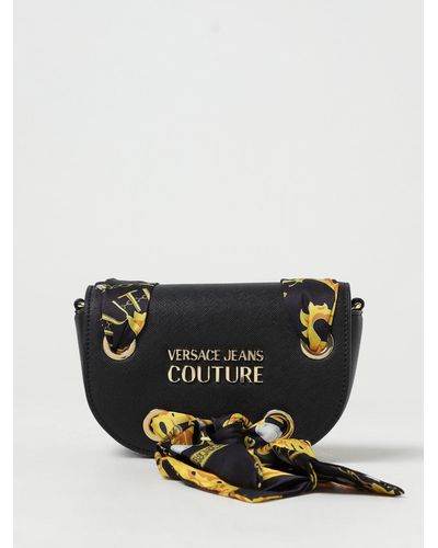 Versace Bag In Synthetic Saffiano Leather - Black