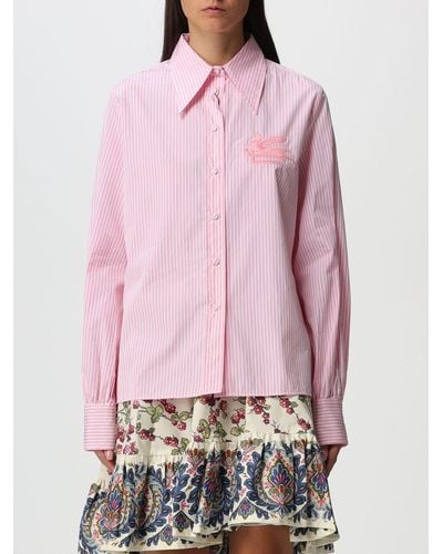 Etro Camicia in cotone a righe - Rosa