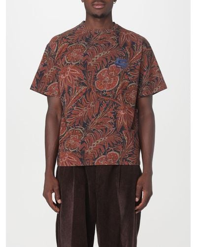 Etro T-shirt With Ornamental Paisley Pattern - Brown