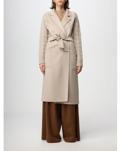 Max Mara Hello Coat In Wool And Cashmere - Natural