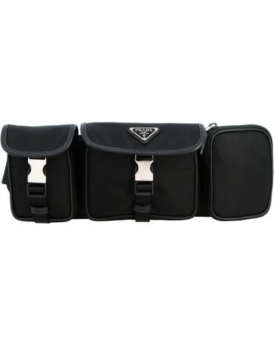 Prada Triple Pocket Belt Bag - Black
