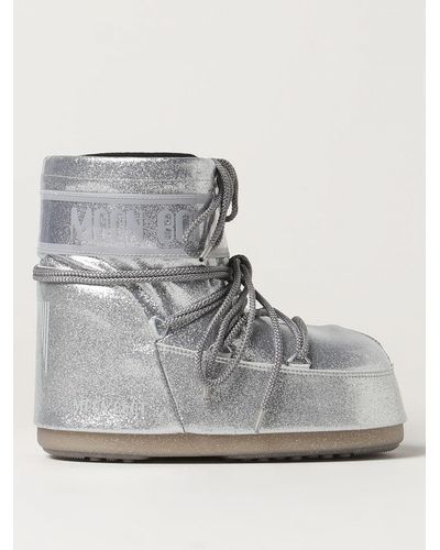 Moon Boot Flat Ankle Boots - Grey