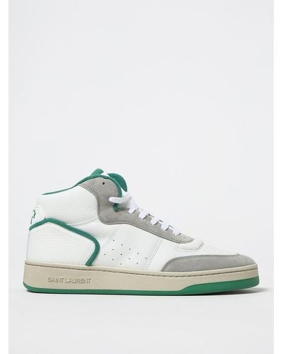 Saint Laurent Sl 80 Trainers In Leather - Green