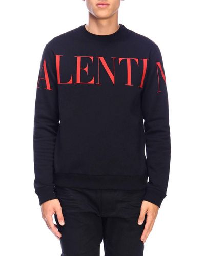 Valentino Logo-print Cotton-blend Sweatshirt - Black