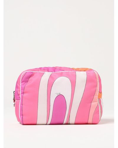 Emilio Pucci Marmo Beauty Case In Printed Nylon - Pink