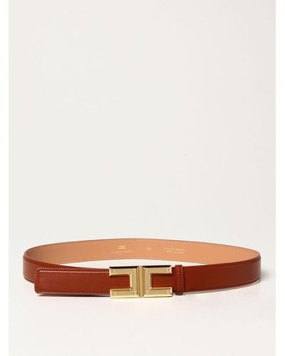 Elisabetta Franchi Belt In Synthetic Leather - Brown