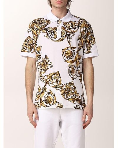 Versace Polo Shirt With Baroque Pattern - Blue