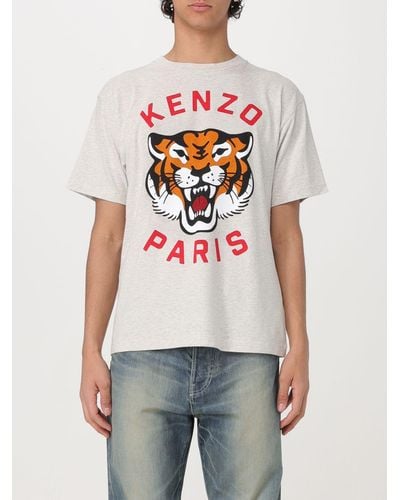 KENZO Lucky Tiger T-Shirt aus Baumwoll-Jersey mit Logoprint - Weiß