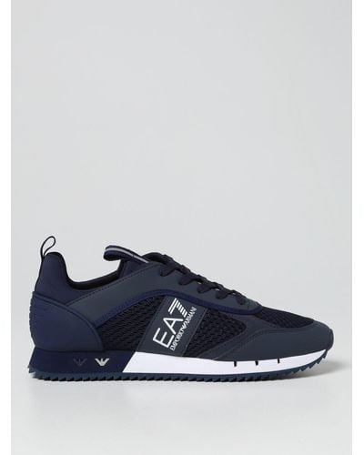 EA7 Sneakers In Mesh And Rubber - Blue