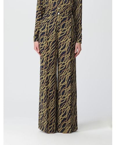 Michael Kors Trousers In Silk And Viscose Blend Georgette - Green