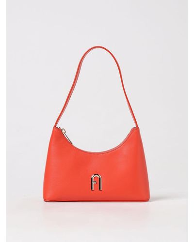 Furla Diamante Leather Bag - Red