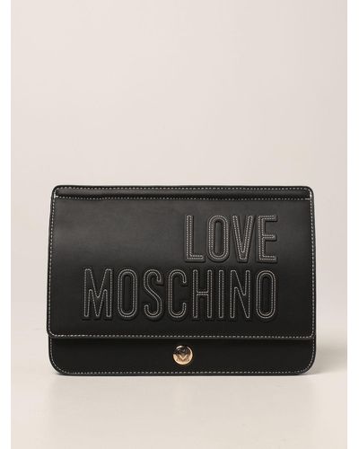 Love Moschino Shoulder Bag In Synthetic Leather - Black