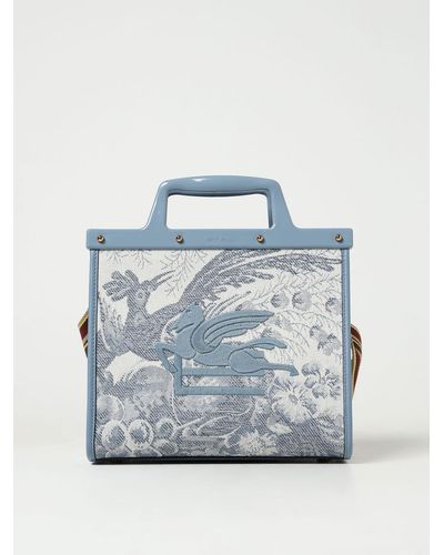 Etro Borsa Love Trotter in cotone jacquard e pelle - Blu