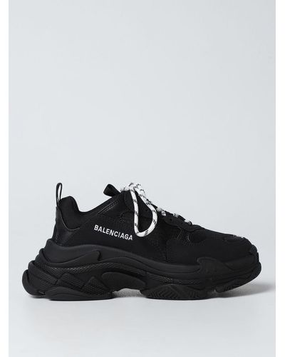 Balenciaga Triple S Trainers In Synthetic Leather And Mesh - Black