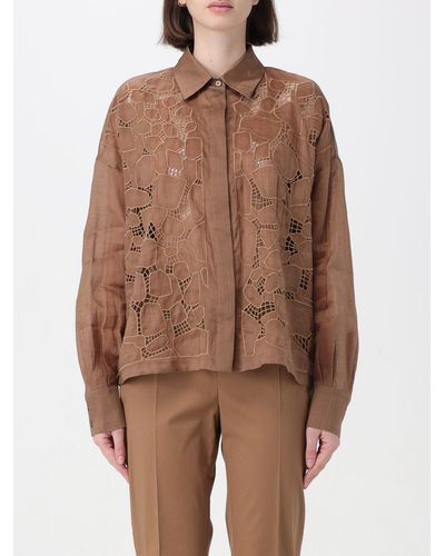 Max Mara Studio Camicia in garza - Marrone