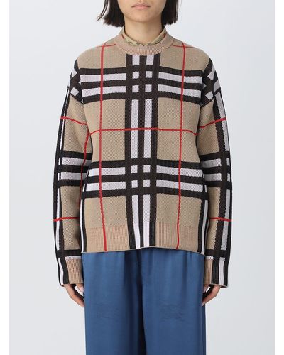 Burberry Sweater In Technical Cotton - Blue