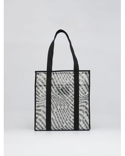 Alexander Wang The Freeze Bag In Mesh Nylon With All Over Logo - White