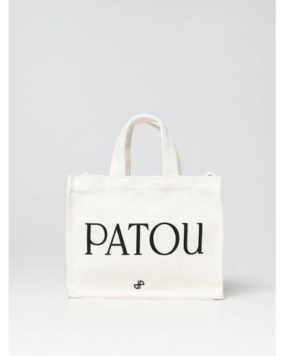 Patou Borsa in canvas con logo - Bianco