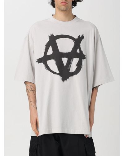 Vetements T-shirt in cotone con logo - Grigio