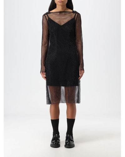 Max Mara Dress In Mesh Fabric - Black