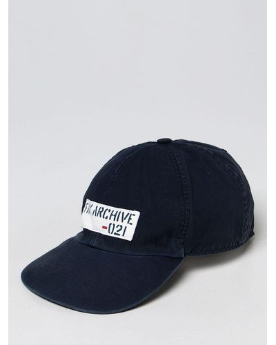 Fay Baseball Cap In Cotton And Linen - Blue