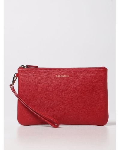 Coccinelle Clutch Bag In Textured Leather