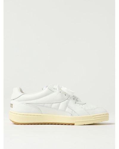 Palm Angels Zapatillas de cuero blancas con detalle de ante - Blanco