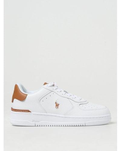 Polo Ralph Lauren Sneakers in pelle a grana - Bianco