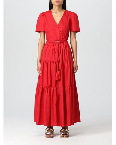 Twin Set Dress In Poplin - Red