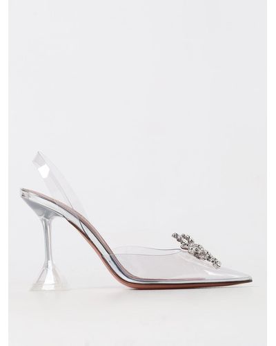 amina muaddi white heels