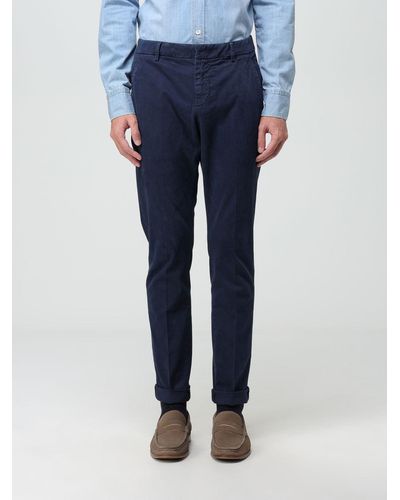 Dondup Chino Pants In Cotton Blend - Blue