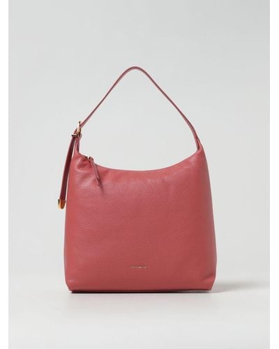 Coccinelle Gleen Bag In Grained Leather - Red