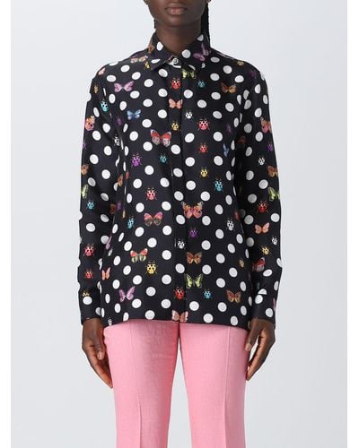 Versace Silk Shirt With All Over Print - Multicolor