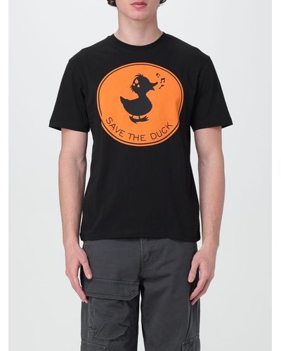 Save The Duck T-shirt in cotone con logo - Nero