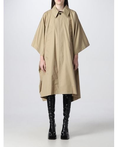 MM6 by Maison Martin Margiela Coat With Oversized Collar - Natural