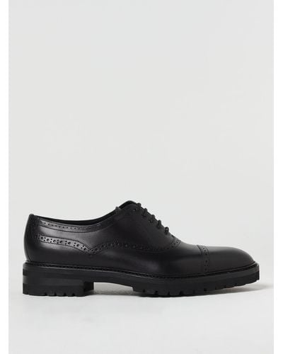 Manolo Blahnik Norton Oxford In Leather With Brogue Pattern - Black