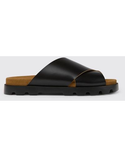 Camper Brutus Sandals In Calfskin - Black