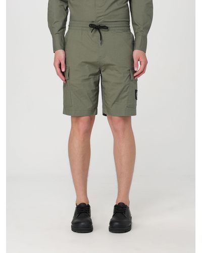Ck Jeans Pantaloncino in cotone con logo - Verde