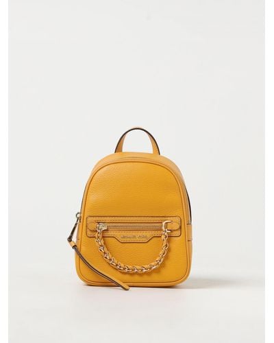 Michael Kors Michael Elliot Leather Backpack With Logo - Yellow