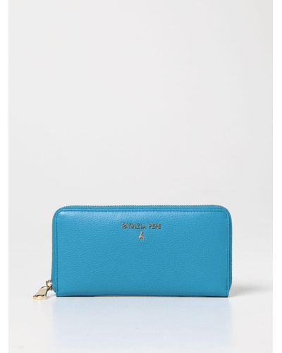 Patrizia Pepe Wallet In Textured Leather - Blue