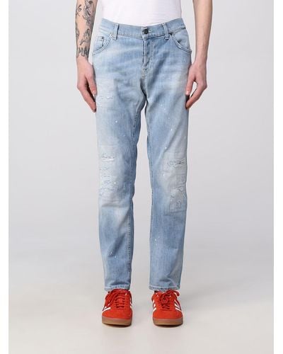 Dondup Jeans In Washed Denim - Blue