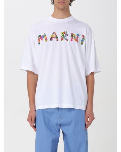 Marni T-shirt in cotone con logo - Bianco