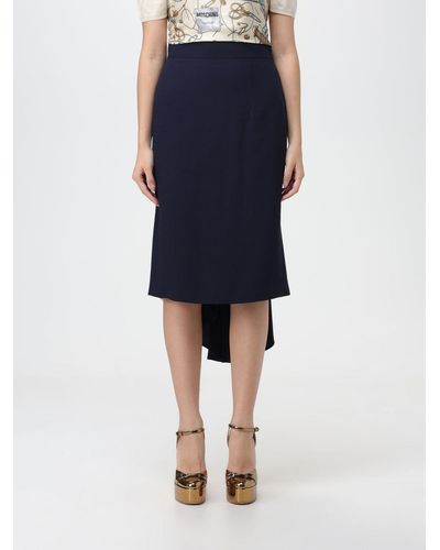 Moschino Skirt In Viscose Blend - Blue