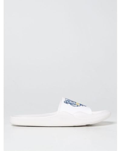 KENZO Rubber Sandal With Logo - White